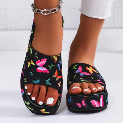 Non-slip, Sweat-Absorbing Platform Slippers