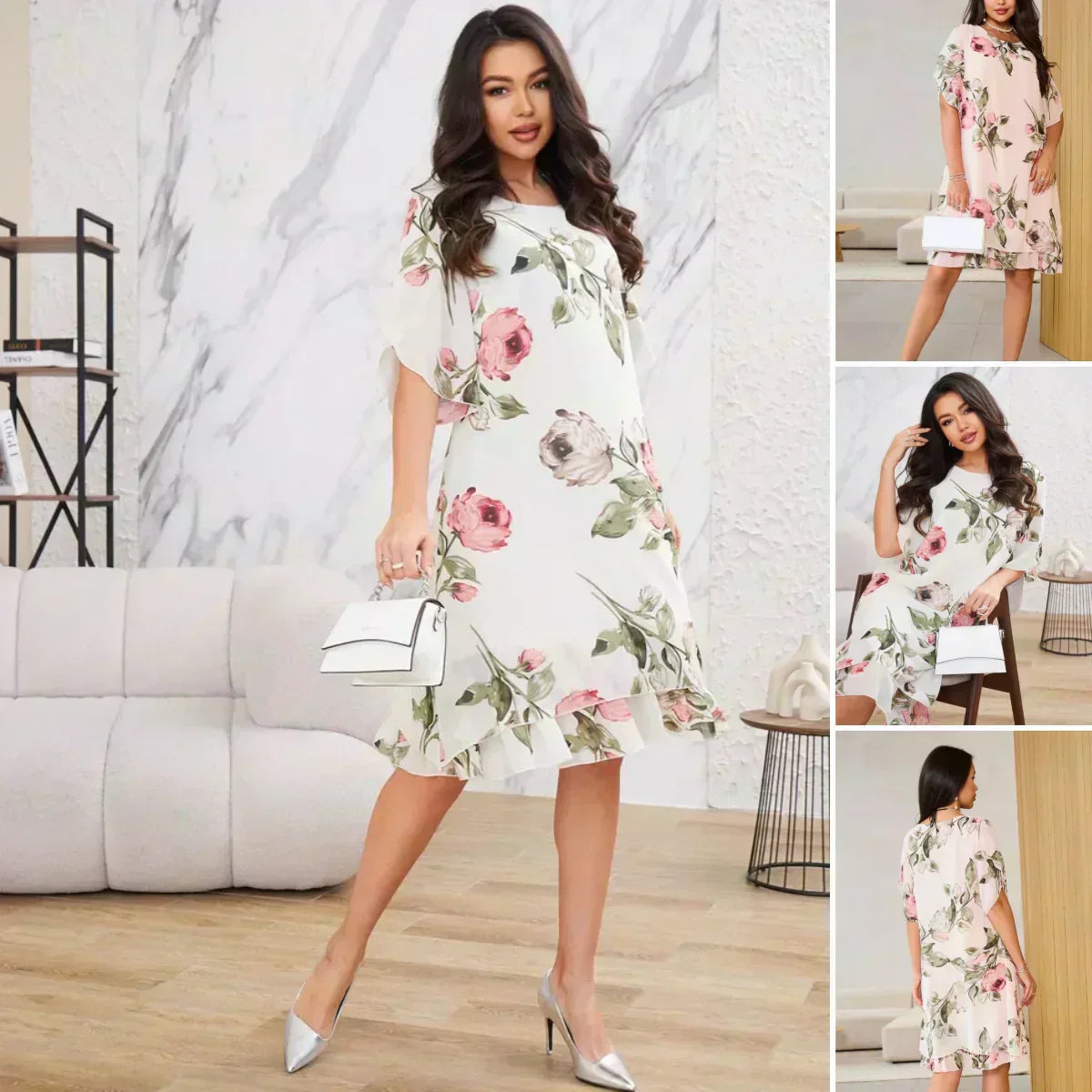 ⏳ Limited time 49% off! 💥Blush Petal Flow Chiffon Dress
