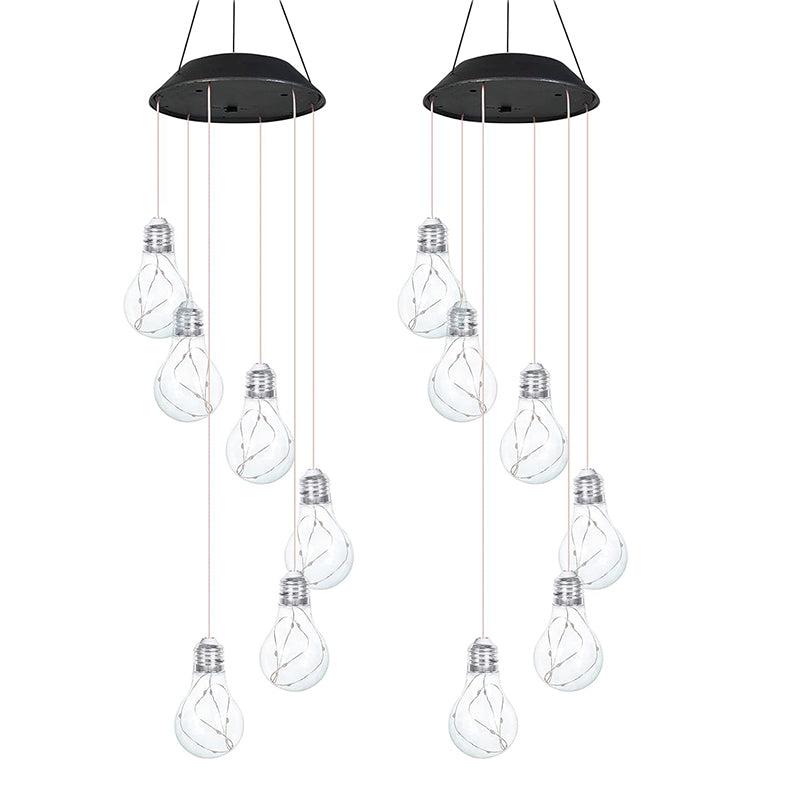 Colorful LED Solar-Powered Light Bulb Wind Chimes