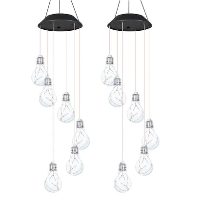 Colorful LED Solar-Powered Light Bulb Wind Chimes