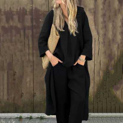 🌸🌸🌸Women's Summer Loose Pocket V-Neck 2-Piece Set（🔥50% OFF）