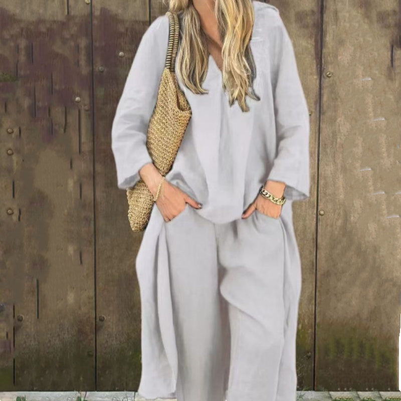 🌸🌸🌸Women's Summer Loose Pocket V-Neck 2-Piece Set（🔥50% OFF）