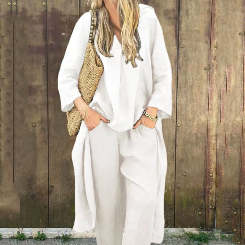 🌸🌸🌸Women's Summer Loose Pocket V-Neck 2-Piece Set（🔥50% OFF）