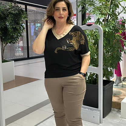 🌸Spring Specials💐 Women's Casual Elegant Printed V-Neck Top