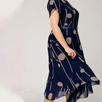 🔥2025 New Design 49% Off🔥Polka Dot Print Mesh Short Sleeve Dress