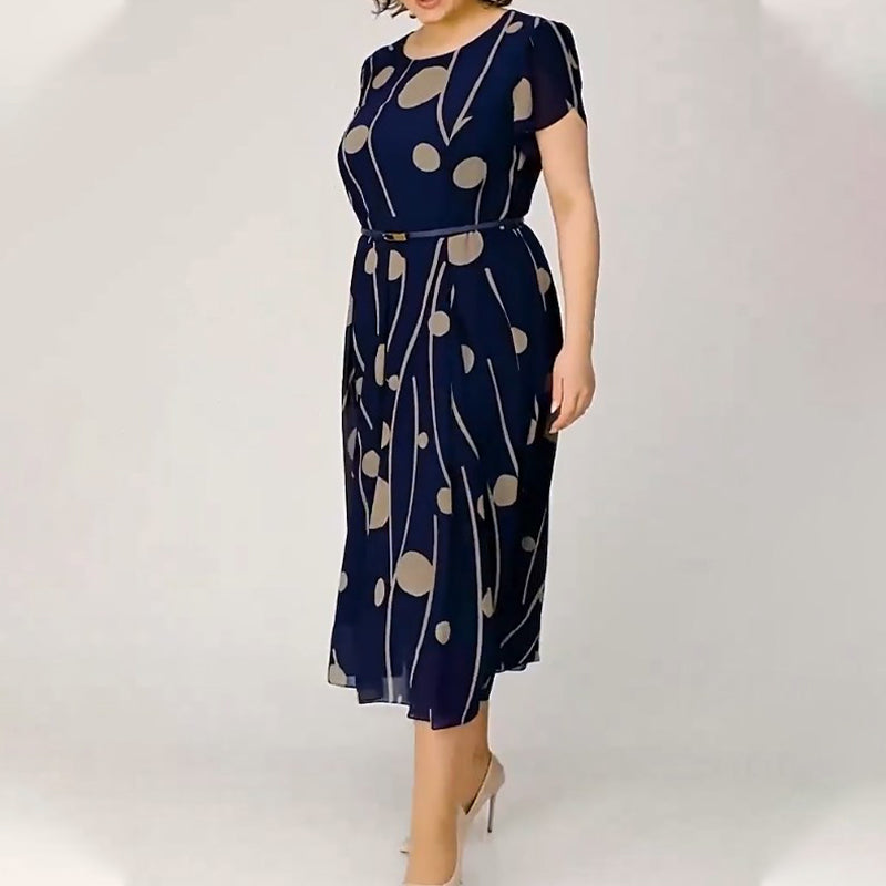 🔥2025 New Design 49% Off🔥Polka Dot Print Mesh Short Sleeve Dress