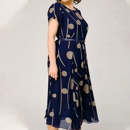 🔥2025 New Design 49% Off🔥Polka Dot Print Mesh Short Sleeve Dress