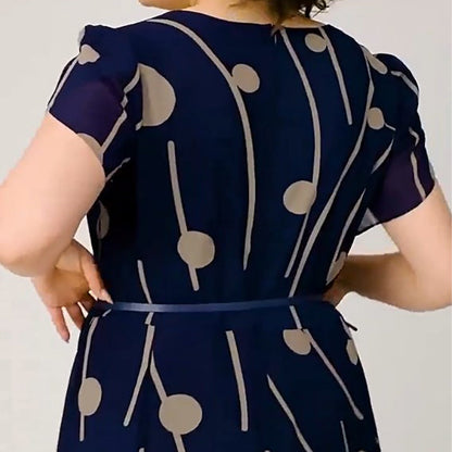 🔥2025 New Design 49% Off🔥Polka Dot Print Mesh Short Sleeve Dress