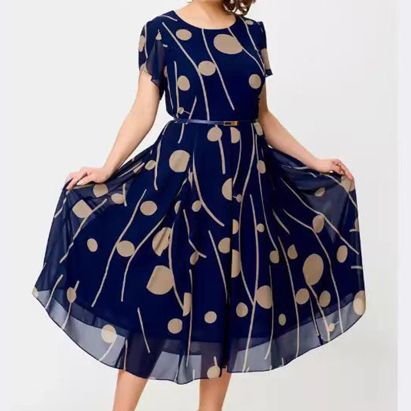🔥2025 New Design 49% Off🔥Polka Dot Print Mesh Short Sleeve Dress
