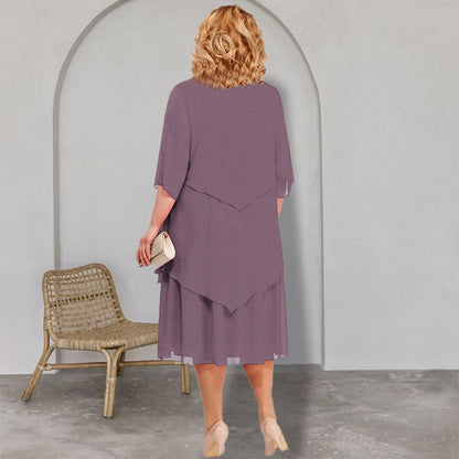 Plus Size Layered Midi Dress