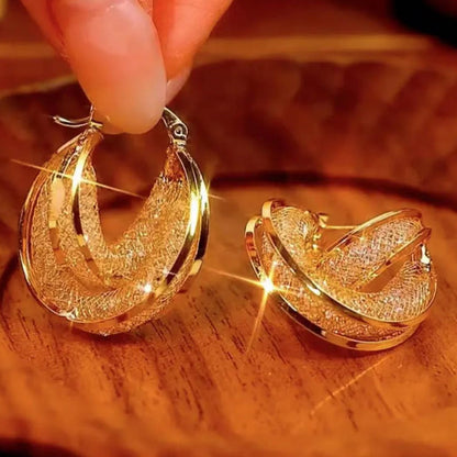 Sparkly Mesh Hoop Earrings