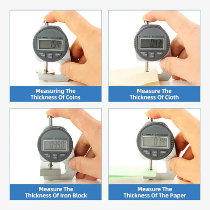 Digital Display Thickness Gauge Zinc Alloy Electronic LCD