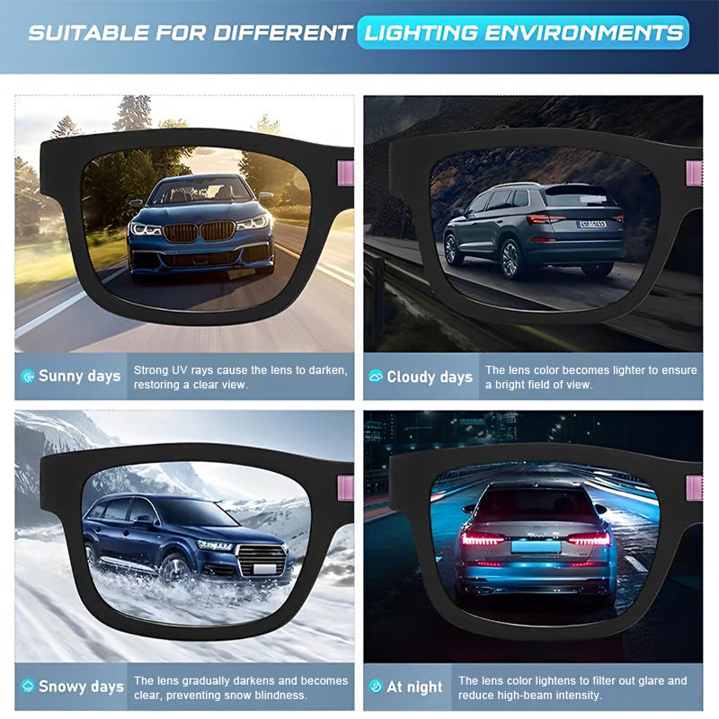⚡ Mother's Day Special Offer! Auto-Dimming Sunglasses - HD Vision in Any Light 🌥️🛡️ 100% UV Blocking