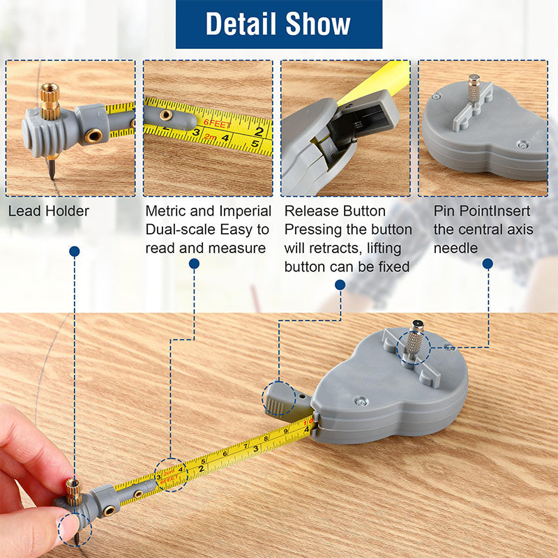 Retractable Tape Measure Compass