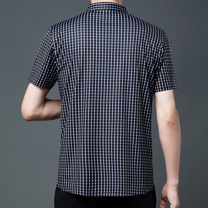 👑Men's Business Casual Short Sleeve Plaid Shirt