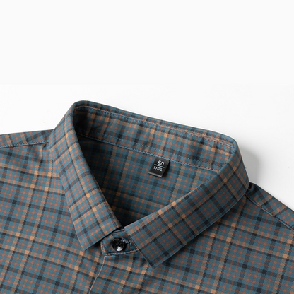 Men’s Casual Plaid Short Sleeve Shirt（50% OFF）