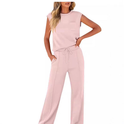 💖 Limited Sale 50% OFF💖 Women's Casual Sleeveless Top and Drawstring Pants 2-Piece Set