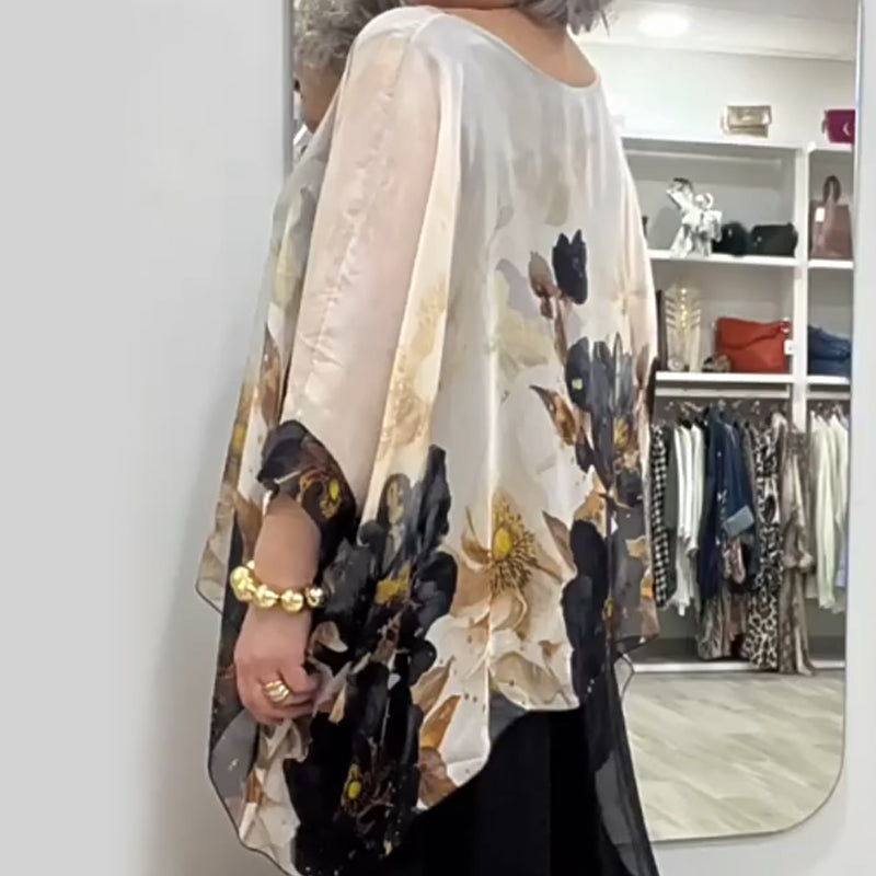 Women's Casual Printed Round Neck Top