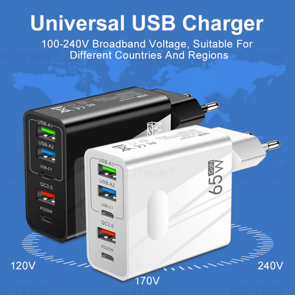 🎉LAST DAY SALE 63% OFF🔥[Practical Gift] 65W & 120W Multiple-Ports Fast Charger