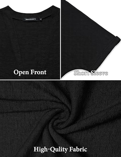 🔥Summer Hot Sale 49％ OFF🏳️‍🌈2025 New Stylish Flowy Short Sleeve Cardigan
