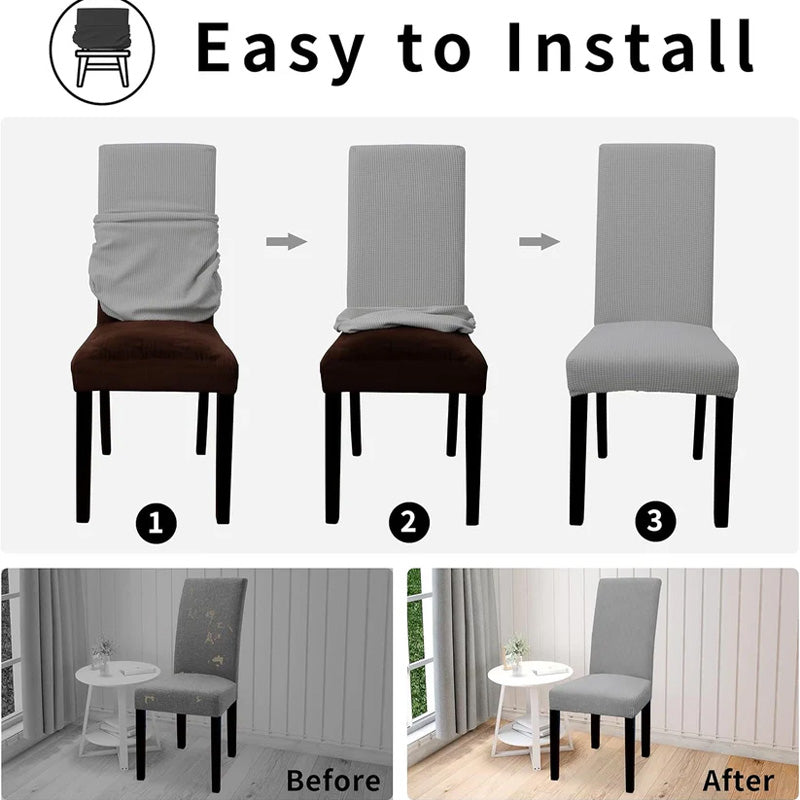 🪑 BUY 2 GET 3! ✨ STRETCH CHAIR COVER - One-Piece Design & Universal Fit, Spandex Material for Easy Installation, Protects Furniture from Stains and Wear 🛋️🌟
