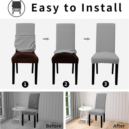 🪑 BUY 2 GET 3! ✨ STRETCH CHAIR COVER - One-Piece Design & Universal Fit, Spandex Material for Easy Installation, Protects Furniture from Stains and Wear 🛋️🌟