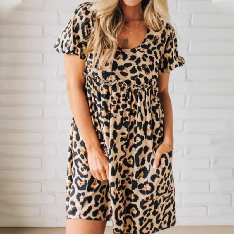 ⏳Time-limited Special⏰Women's Casual Leopard Print Mini Dress👗
