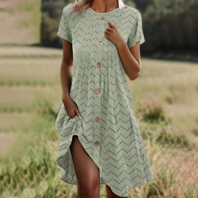 Women’s Short Sleeve Button Down Dress