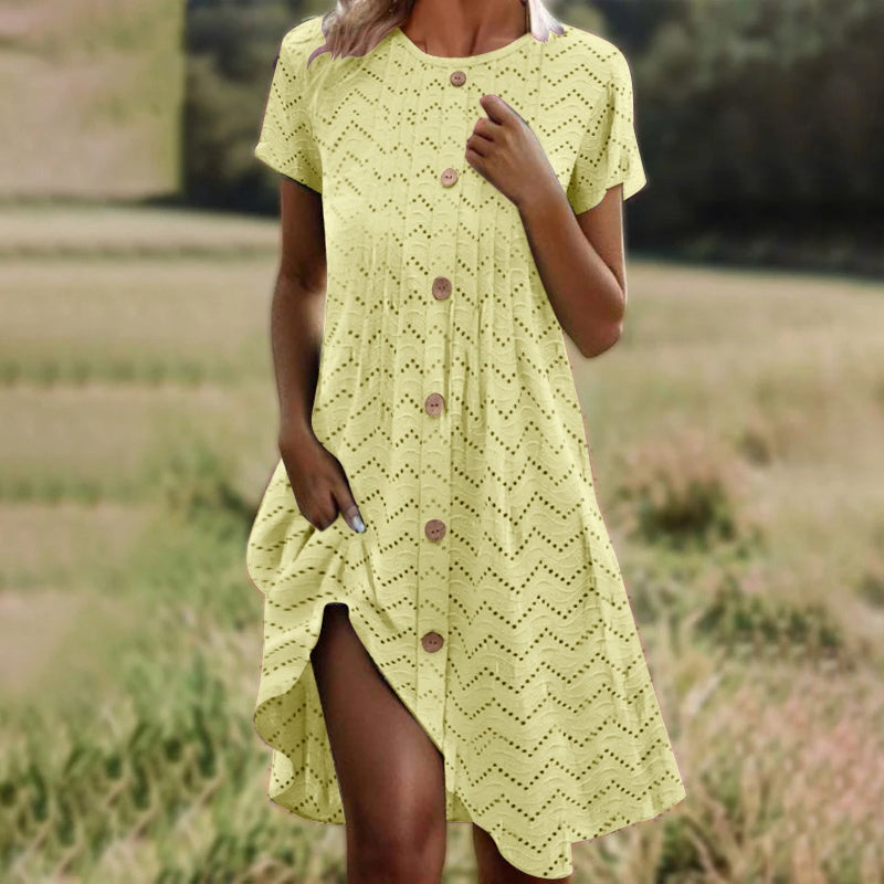Women’s Short Sleeve Button Down Dress
