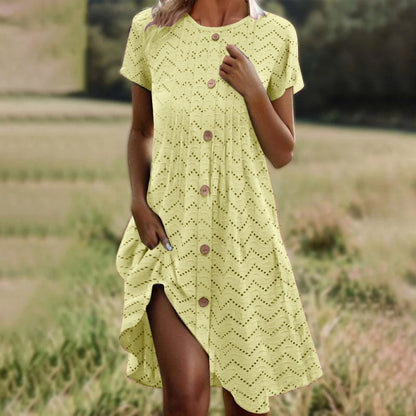Women’s Short Sleeve Button Down Dress
