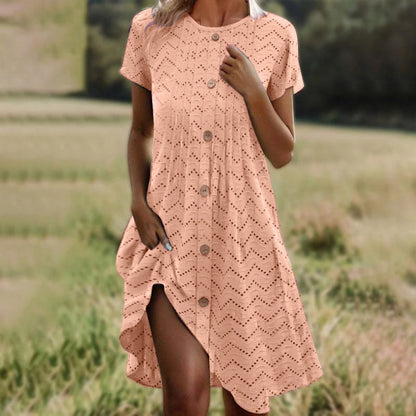 Women’s Short Sleeve Button Down Dress