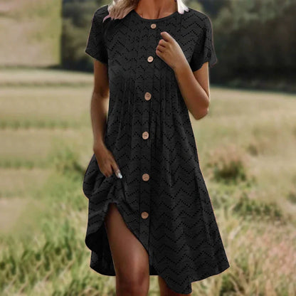 Women’s Short Sleeve Button Down Dress