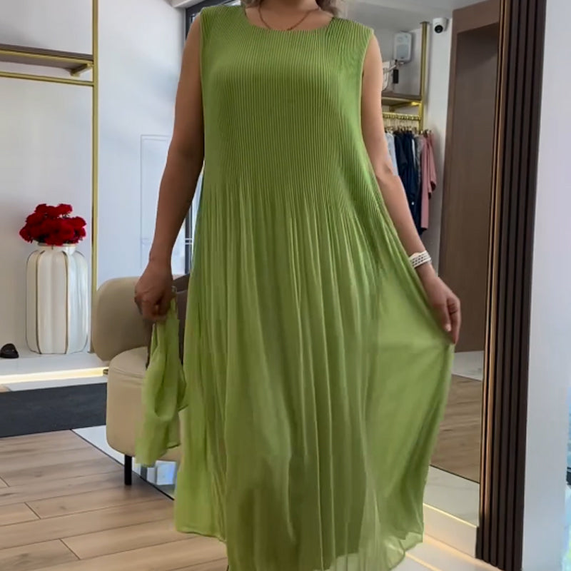 💃🏻Women's Fashion Chiffon Sleeveless Pleated Dress