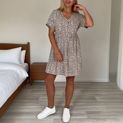 🔥Last Day Promotion 50% OFF💖Women's Casual V-Neck Short Sleeve Dress