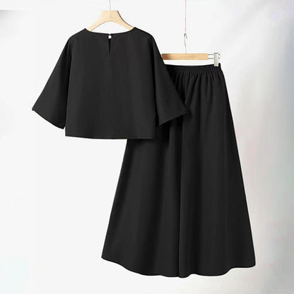 🎉2025 New Products Hot Sale✨Women's Casual Round Neck 3/4 Sleeve T-Shirt & Loose Pants 2-Piece Set