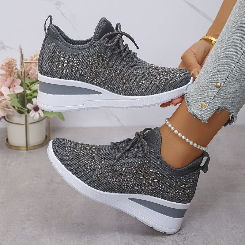 Rhinestones-Embellished Breathable Mesh Sneakers（50% OFF）