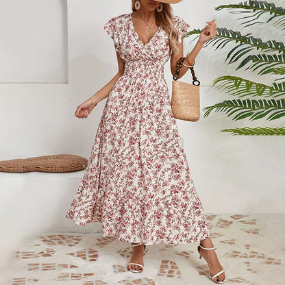 Flowy V-Neck Floral Maxi Dress