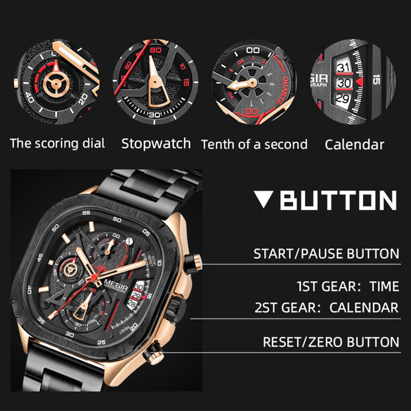 Luminous Waterproof Multifunction Watch