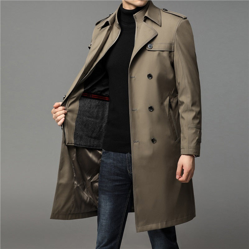 Men's Classic Mid-Length Double-Layer Coat
