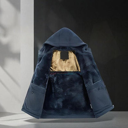 Men's Hooded Casual Warm Jacket with Zipper