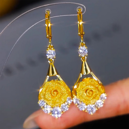 Elegant Mesh Rose Earrings