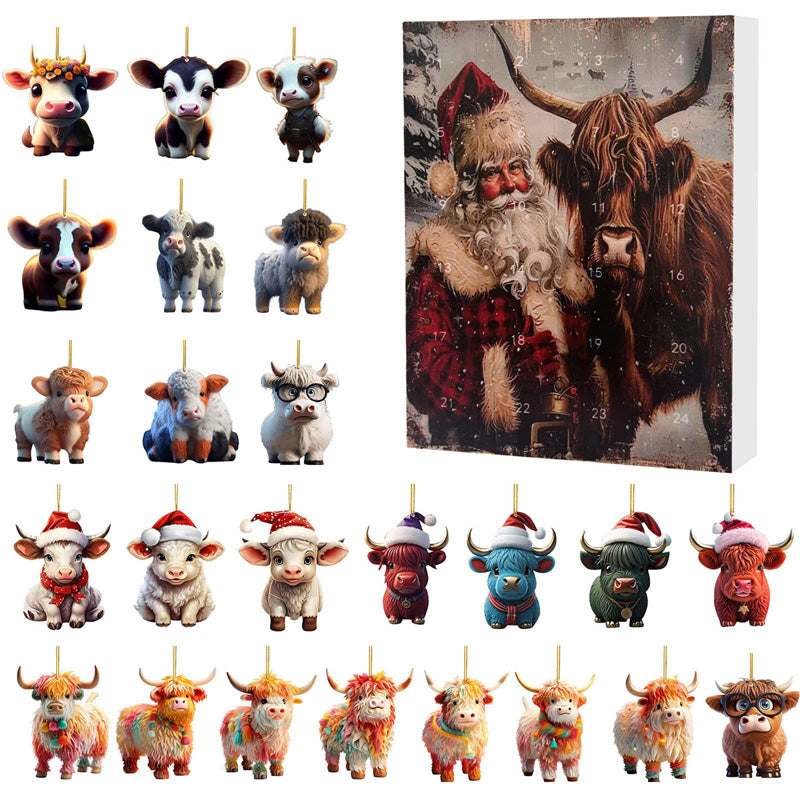 Advent Calendar with Highland Cow Design