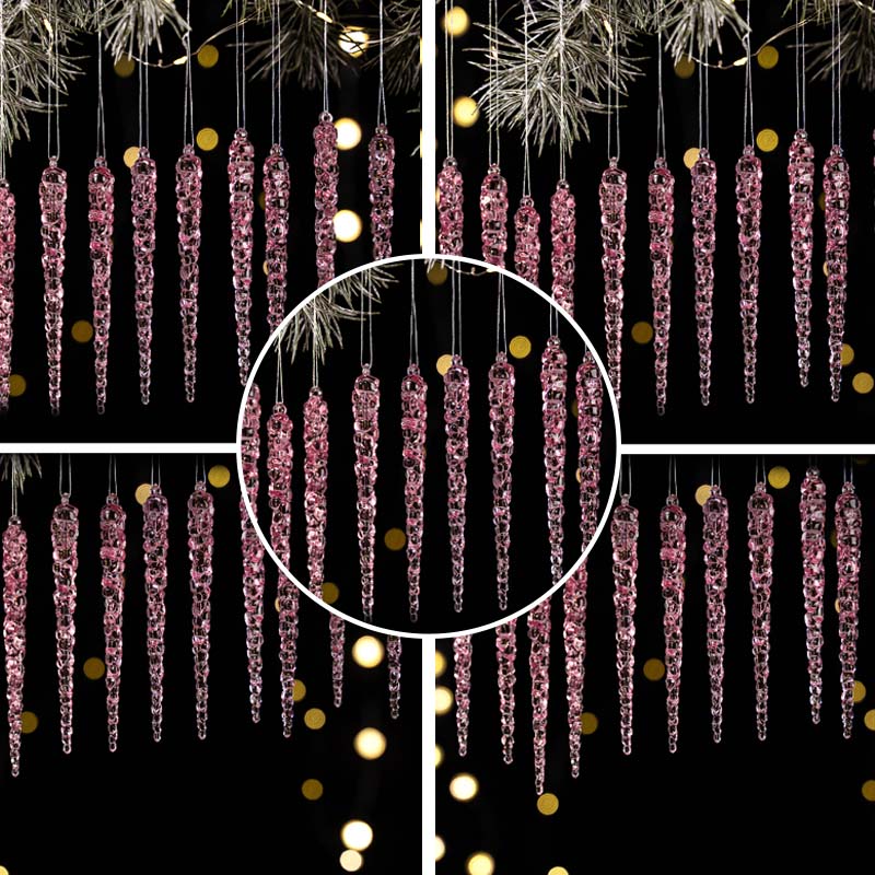 🔥LAST DAY SALE 50% OFF🔥 12PCS Glittering Christmas Tree Icicle Decorations