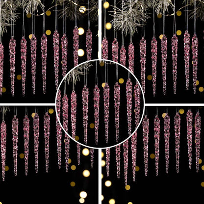 🔥LAST DAY SALE 50% OFF🔥 12PCS Glittering Christmas Tree Icicle Decorations