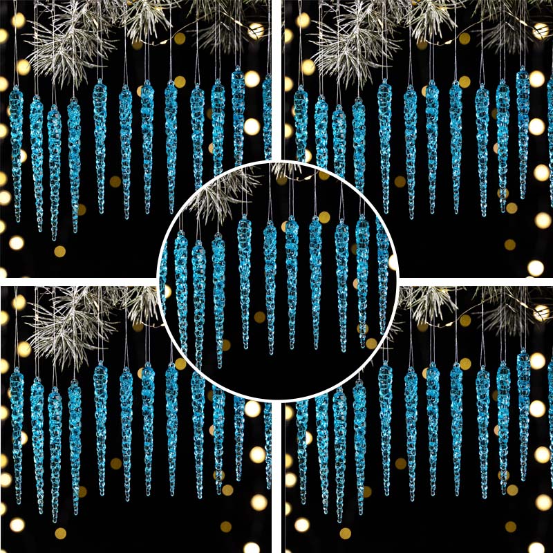 🔥LAST DAY SALE 50% OFF🔥 12PCS Glittering Christmas Tree Icicle Decorations