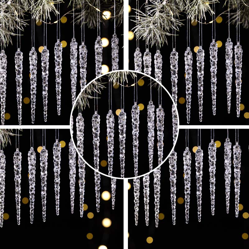 🔥LAST DAY SALE 50% OFF🔥 12PCS Glittering Christmas Tree Icicle Decorations