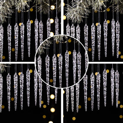 🔥LAST DAY SALE 50% OFF🔥 12PCS Glittering Christmas Tree Icicle Decorations