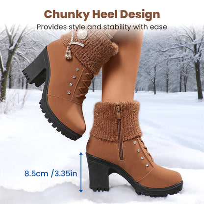Women's Thick Warm Chunky Heel Boots