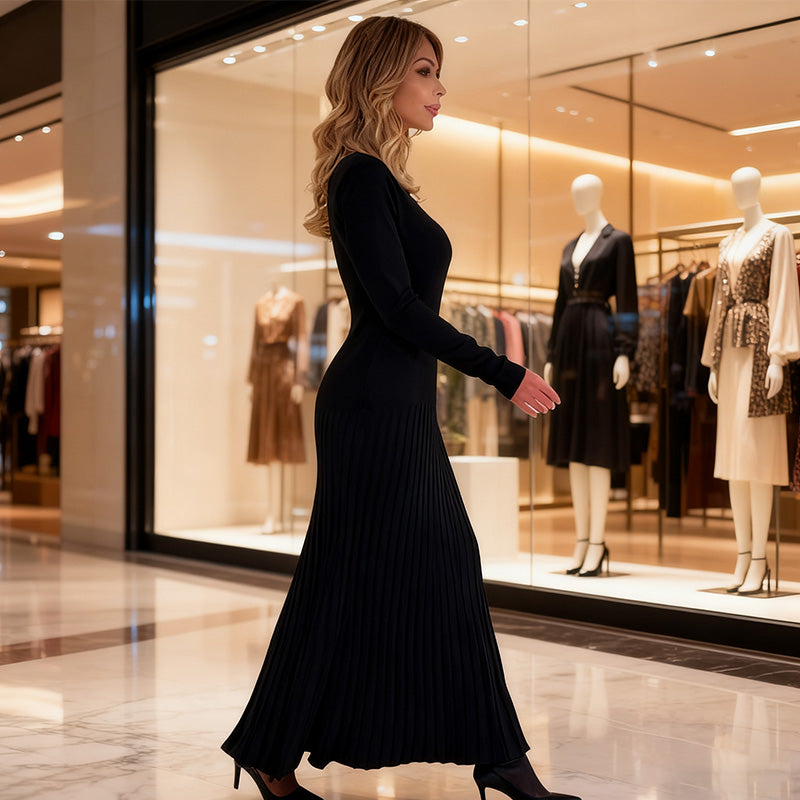 Women’s Elegant Long Sleeve Knit Dress