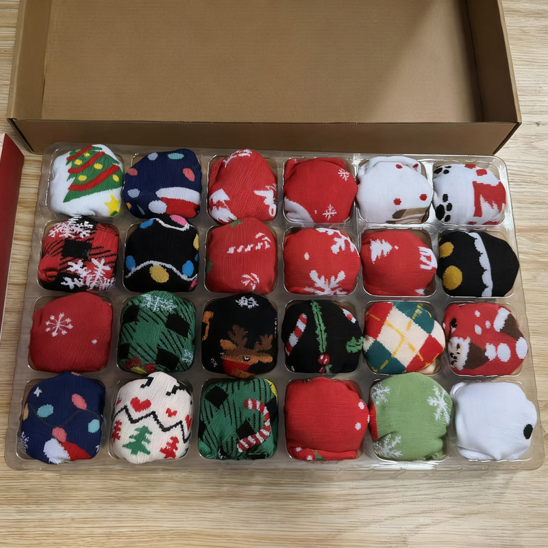 💖Christmas Sale 50% OFF🧦24 Pairs of Christmas Socks Advent Calendar For Children
